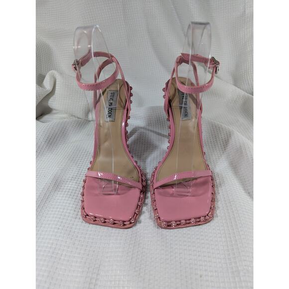 STEVE MADDEN! COTTON CANDY PINK PATENT LEATHER JEWELED STILETTO HEELS! SZ 6.5M - Picture 3 of 9